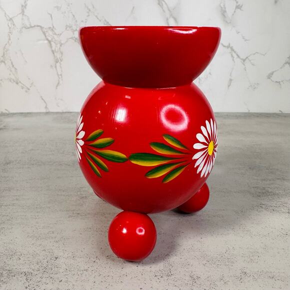 Vintage, Mid-Century 3-Legged Swedish Wedding Candle Holder with Floral Motif - Picture 2 of 6